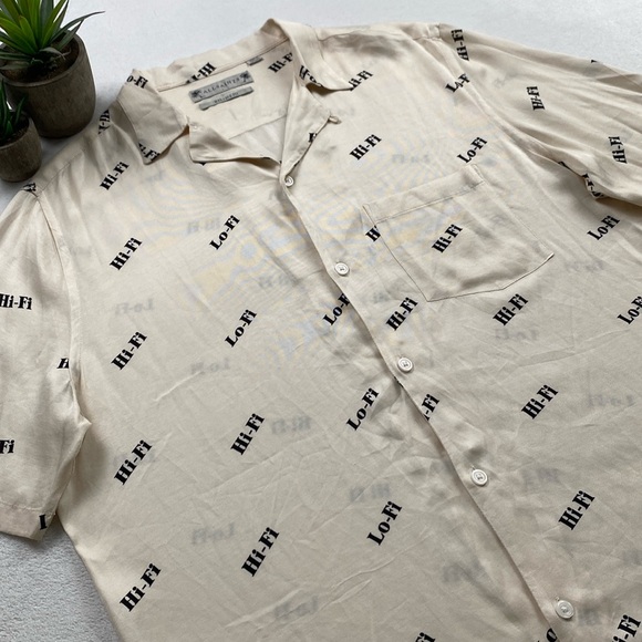 All Saints Conscious Collection Lo-Fi/Hi-Fi Relaxed Fit Camp/Resort Shirt (Ecru) - Picture 3 of 16